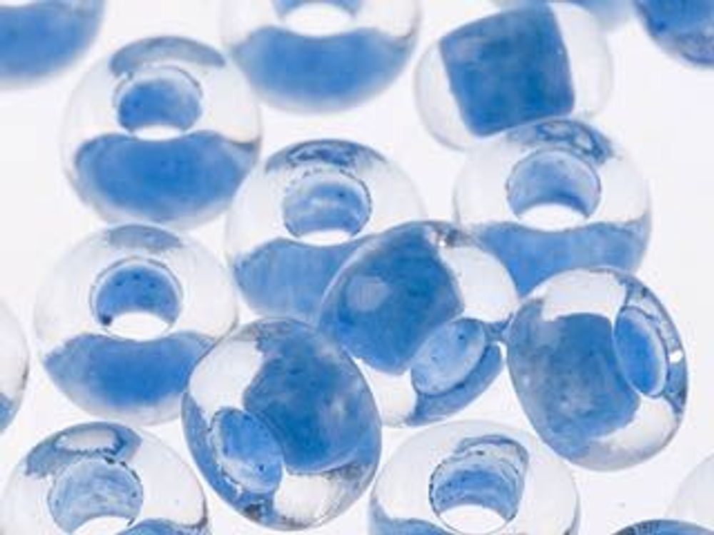 Бисер Preciosa прозрачный, цветной центр 10/0 (2.3 мм), 50 г, цв. 38336