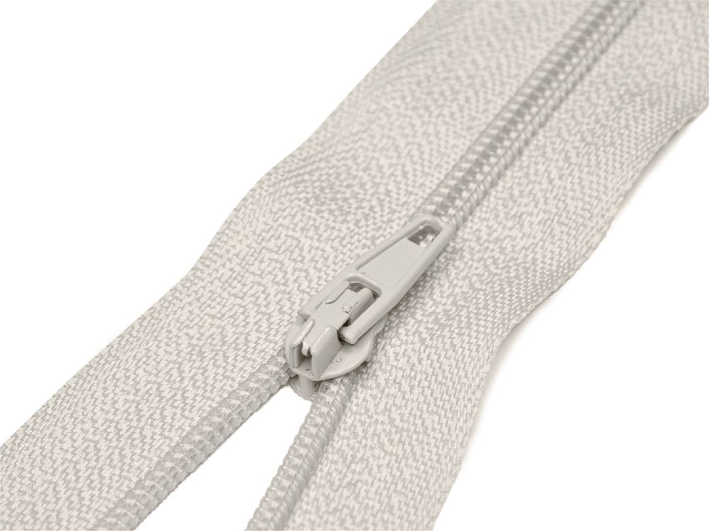 Молния спираль (витая) (цв.SBS) брючная Т3 (3 мм) 1 зам., н/раз., 20 см, автомат, S-832 светло-серый, уп.100 шт