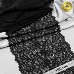 Кружево бельевое эластичное 180 мм / 20 м, 240, цв.2 черный, Kruzhevo