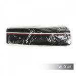 Подвяз (довяз) трикотажный черный с белыми и красной полосами, 3,5х80см, уп. 5 шт