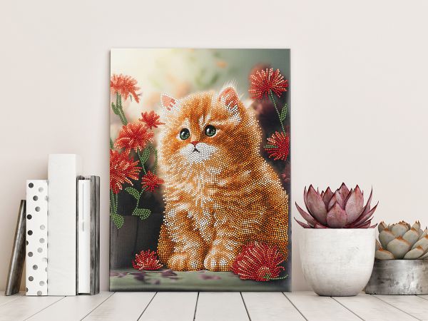 Алмазная (кристальная) мозаика Фрея ALPD-202, на подрамнике В цветах, 30х40 см