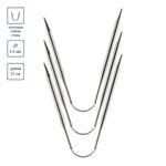 Спицы чулочные металл гибкие ⌀4.5 мм, 21 см, никель, Gamma KNF-3