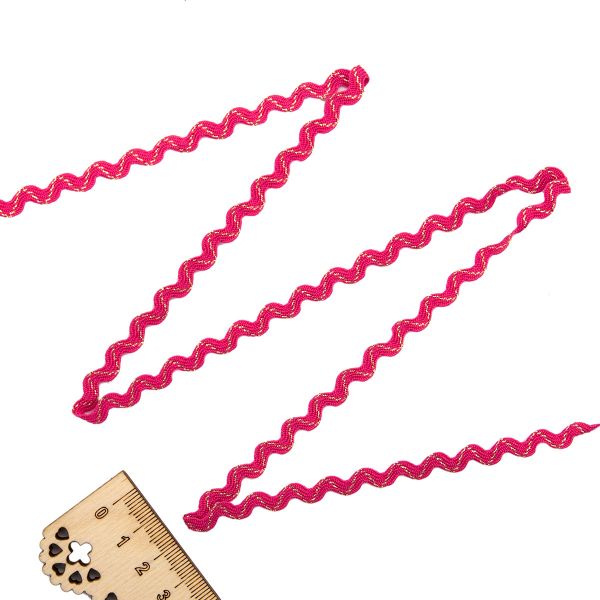 Тесьма вьюнчик с метанитью, 5 мм / 20 м (8052 малиновый), С3584