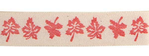 Лента хлопок с рисунком 16.0 мм / 5 шт по 3 метра, F15_026 Клен, CLP-161 Gamma