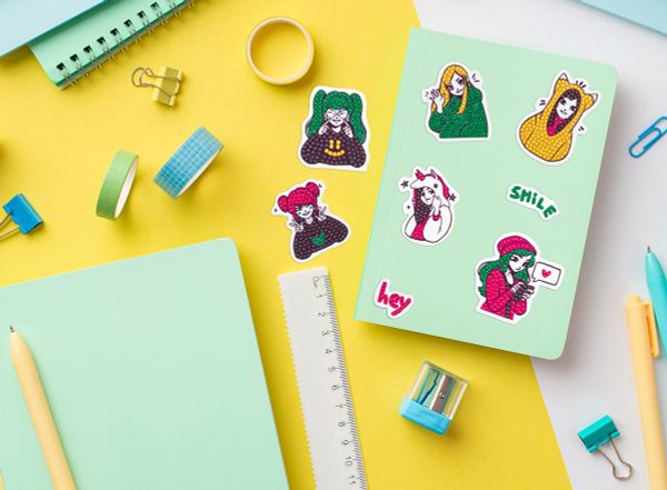 Алмазная (кристальная) мозаика Фрея ALVN-141, наклейки Яркие девочки, 19.5х14 см