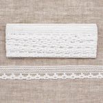 Кружево вязаное (тесьма) 24 мм / 3,4 м, ±4 см, белый