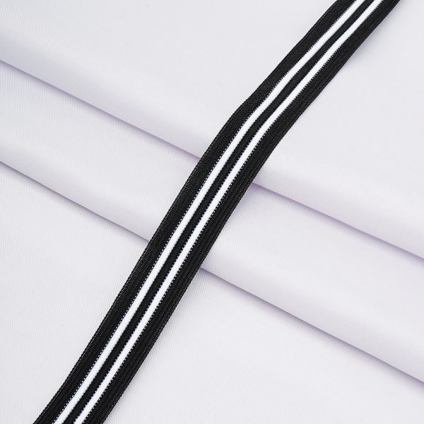 Тесьма лампасная 20.0 мм / 36.58 метра, черный/белый, 21821