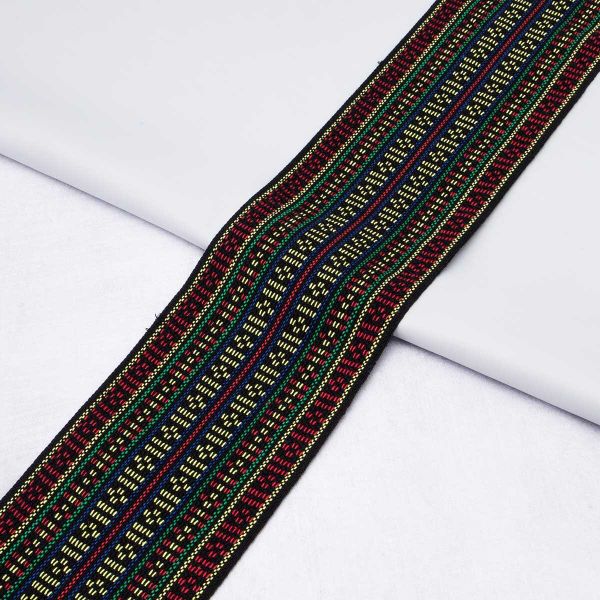 Лента для поясов 120 мм / 15 метров, рис 9857, черн/желт/красн/зел/син, С3882Г17