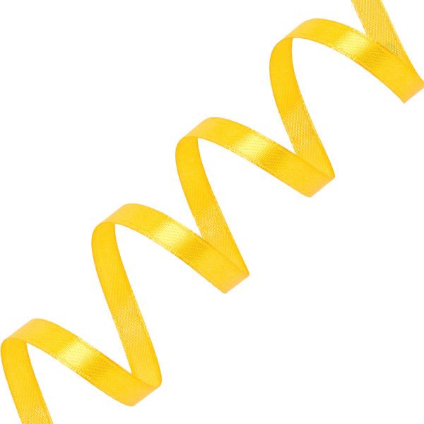 Лента атласная 1-сторонняя 6.0 мм / 27.4±2 метров, 6019, 040 т желтый, Globus
