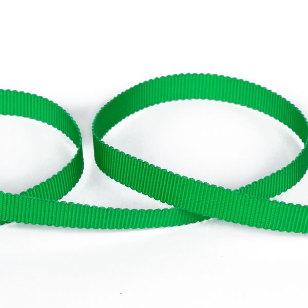 Лента репсовая (в рубчик) с зубчатым краем 10.0 мм / 25±1 метров, 580 яр.зеленый, Gamma PTGR-10