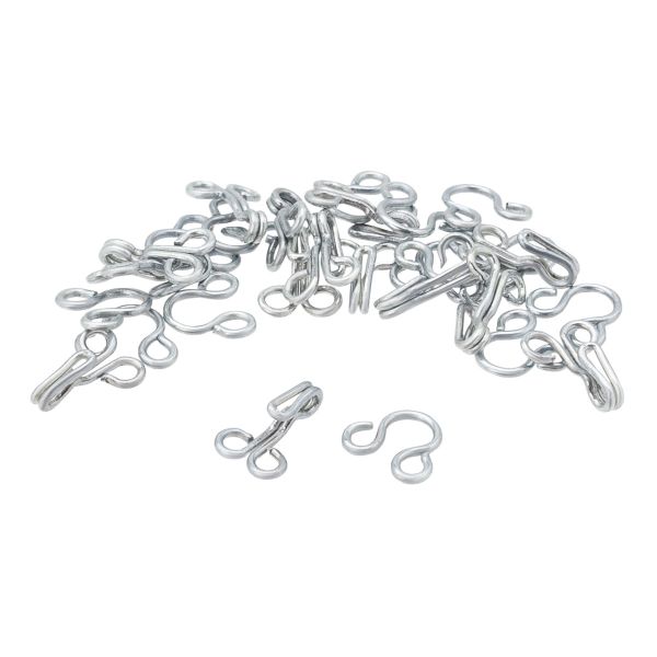 Крючки пришивные 9 мм, 14 шт, с петлями, серебристые, без никеля, Pony, 78502/01