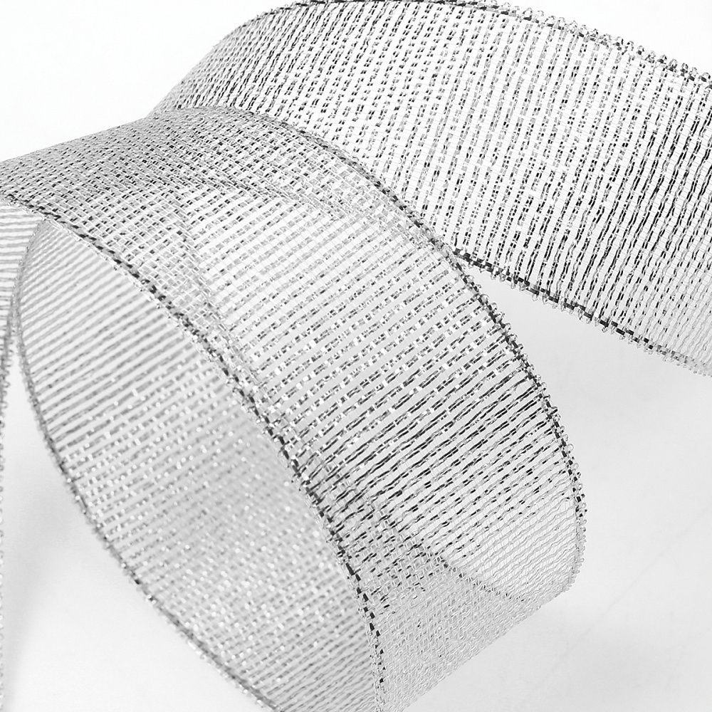 Лента металлизированная 25.0 мм / 22.85±1 метра, цв. серебро, Magic4Hobby