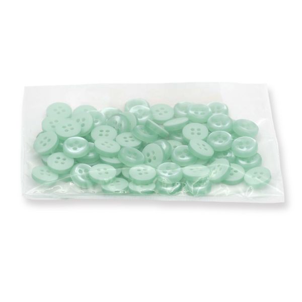Пуговицы 4 прокола 17L (10,5мм), пластик (col.06 бирюзовый), 72 шт, CN 2801