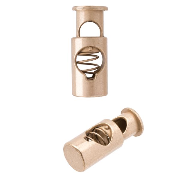 Фиксатор для шнура металл 1 отв., 20х8 мм, (in ⌀5 мм), 25 шт, матовый золотой, MFR18