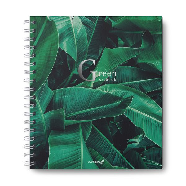 Артбук (Скетчбук), глянцевая ламинация, блок белый, 100 г/м², 23.9х20.5 см, на гребне 80 л., 2 шт, Гринлайн 000626, Светоч 80АРТ-005