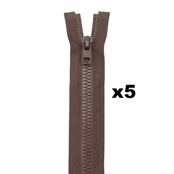 Молния трактор Arta Т6 (6 мм) 1 зам., разъем., 40 см, (2076), A569 светло-коричневый, НОВЫЙ МАТОВЫЙ ЗАМОК, уп.5 штук