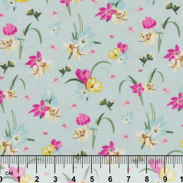 Ткань для пэчворка Peppy Весенний этюд, отрез 50х55 см, 146 г/м², ВЭ-14 голубой, Peppy