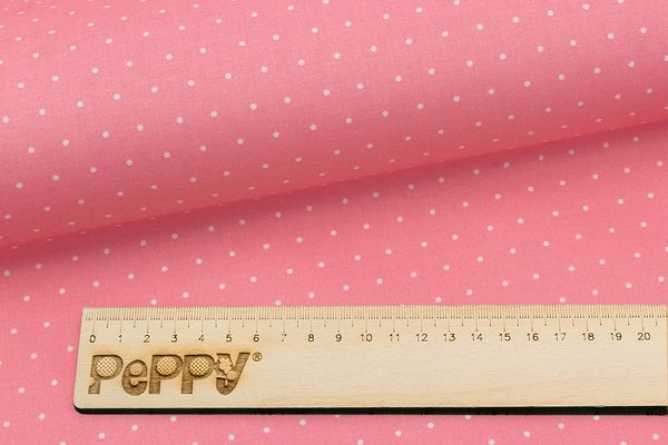 Ткань для пэчворка Peppy Бабушкин сундучок, рулон 112 см / 5 метров, БС-54 горох розовый, Peppy