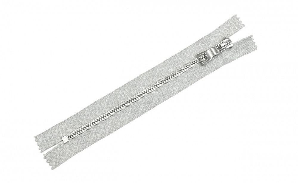 Молния металлическая Т5 (5 мм) 1 зам., н/раз., 18 см, никель, цв.D316 серый, MZipper Premium, 1 шт, 777604