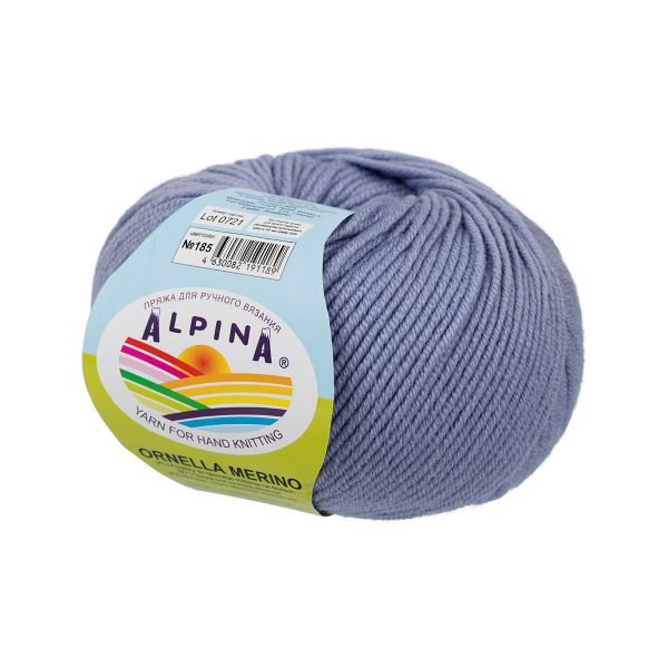 Пряжа Alpina Ornella Merino / уп.10 мот. по 50г, 125м, 185 св.сиреневый