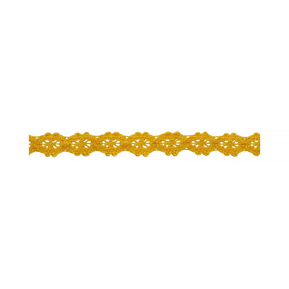 Кружево вязаное (тесьма) 10 мм, 5 шт по 3 м, 017 т.желтый, HVK-23 Gamma