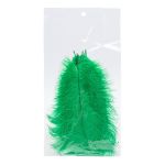 Перья страуса декоративные 20-25см, 10 шт в упак, зеленый