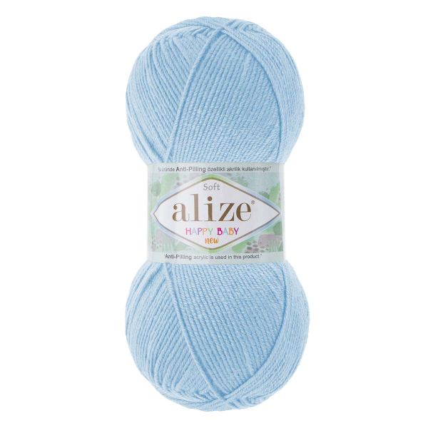 Пряжа Alize (Ализе) Happy Baby New / уп.5 мот. по 100 г, 320м, 183 голубой