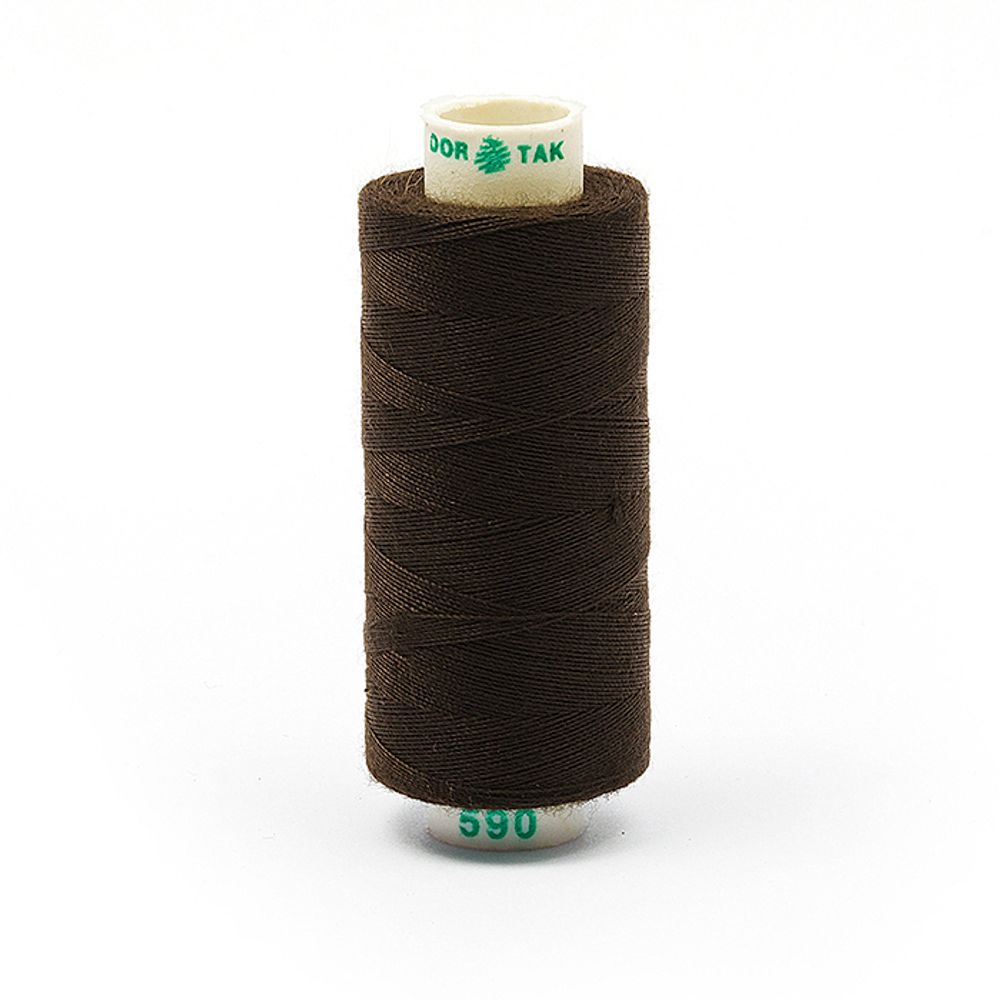 Нитки швейные бытовые Dor Tak 40/2, 366 м / 10 кат., 590 коричневый