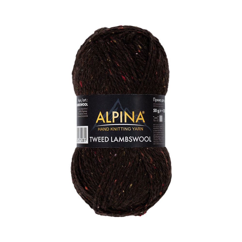 Пряжа Alpina Tweed LambsWool / уп.10 мот. по 50 г, 150 м, 10 т.коричневый
