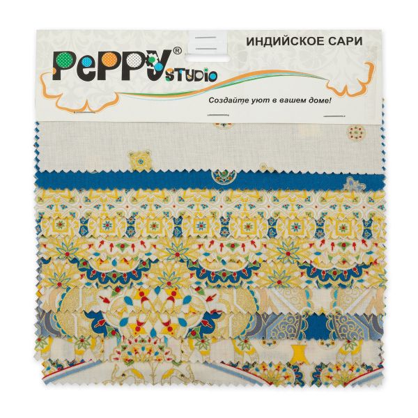 _19_ Образцы ткани: Ткань для пэчворка Индийское сари