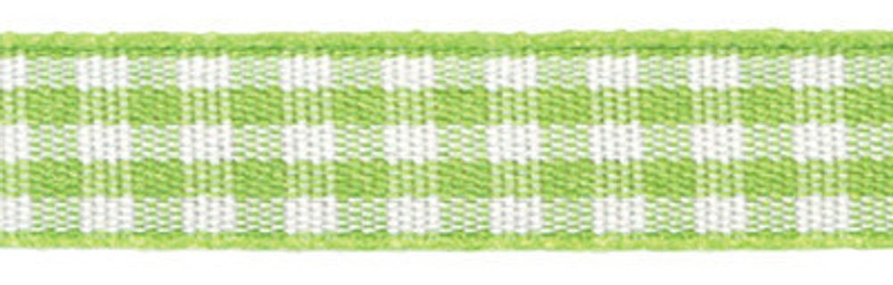 Лента декоративная 10.0 мм / 22.8±1 метра, /РП/, 091/001 св. салатовый/белый, Gamma CHR-10
