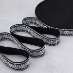 Стропа (ременная лента) 38 мм / 45.72 метра, [34.05 г/пог.м], с принтом 1-сторонняя, T0783 черный/белый, 3Al359