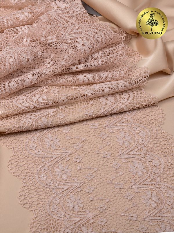Кружево бельевое эластичное 220 мм / 10 м, цв.168 серебристый пион, Kruzhevo
