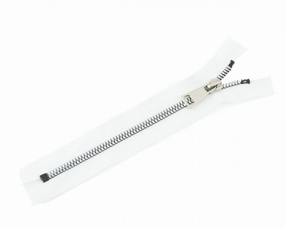 Молния трактор Т5 (5 мм) 1 зам., н/раз., 18 см, никель, цв. D030 белый, MaxZipper Premium, 1 шт /TOS/