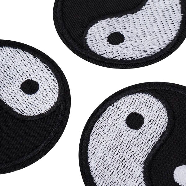 Термоаппликация инь и ян ⌀6 см, чёрно-белый, 10шт