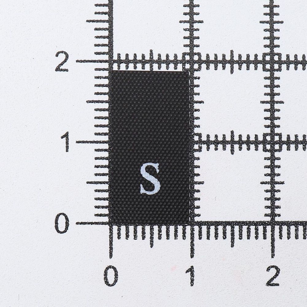 Этикетка-размерник 10х20мм, 100 шт/упак, черный фон/белый шрифт (MN) (S)