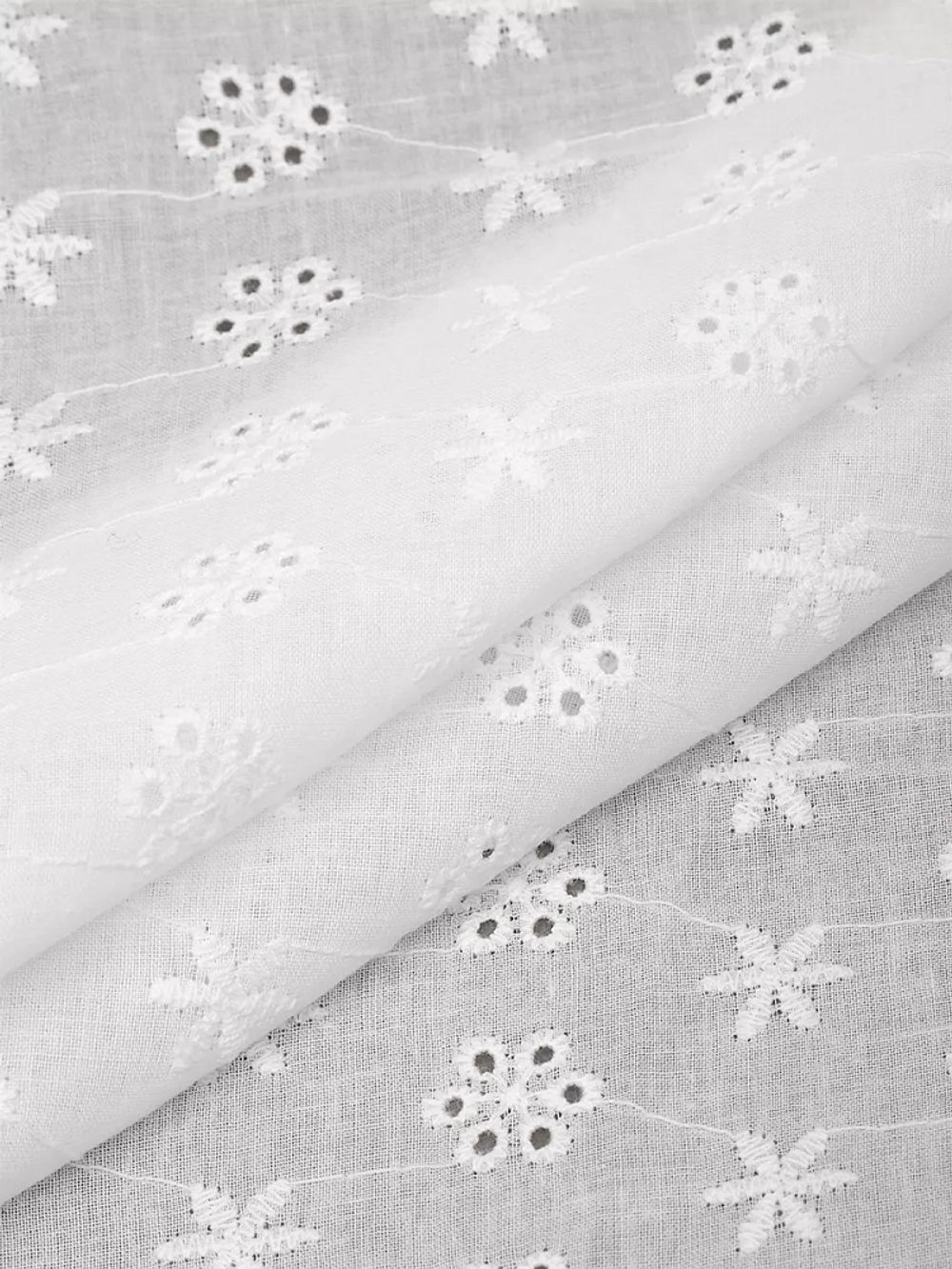 Ткань шитьё (прошва) 100 г/м², 150 см / 14.5 метров, TBY.Emb.1 белый