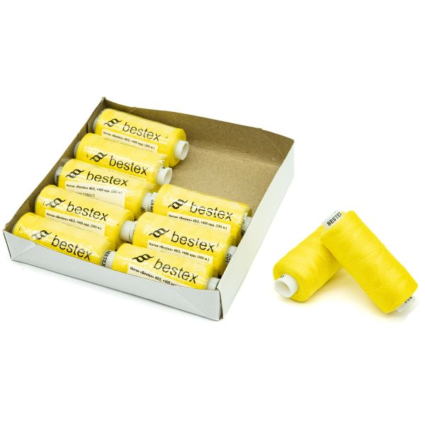 Нитки швейные бытовые Bestex 40/2, 365 м (400 ярд) / 10 кат., 004 солнечно-желтый
