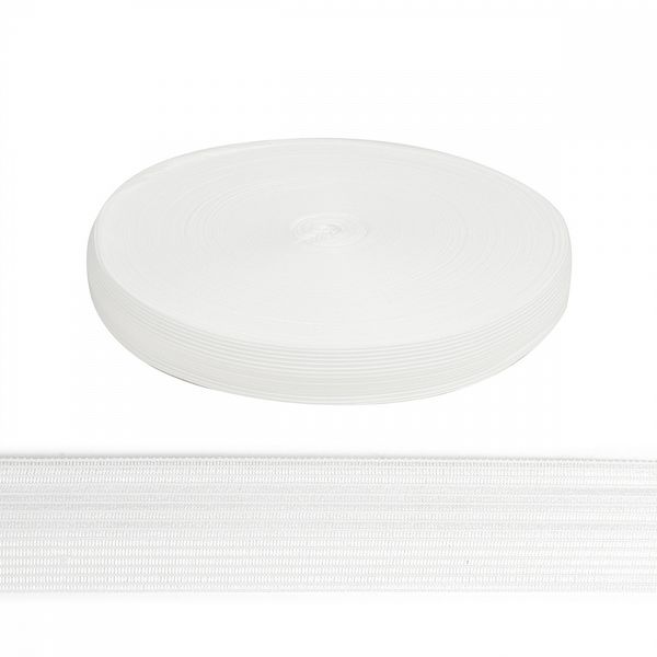 Тесьма (лента) окантовочная 24 мм / 100 метров, вязаная, 2.6 г/м, 24с26 цв.белый