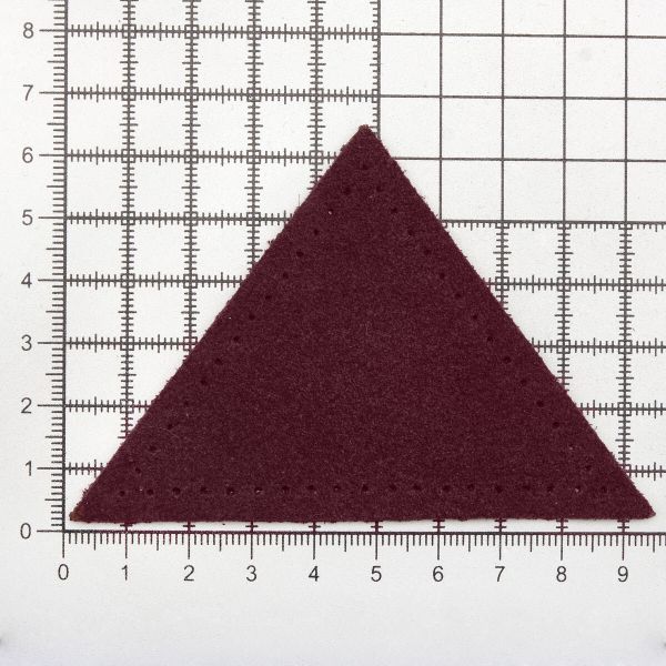 Заплатки пришивные из замши треугольник 8х8х8 см, с перфорацией, 2 шт, 31 бордовый, 59903