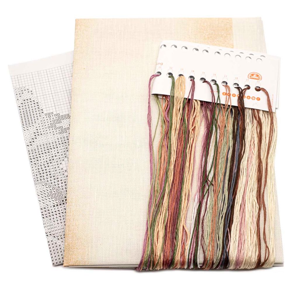 Набор для вышивания нитками Lanarte, Ирис Botanical 20х60см