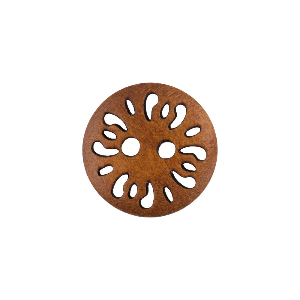 Пуговицы 2 прокола 15 мм, 24 шт, дерево, №290 терракотовый, Blitz DRN 0115