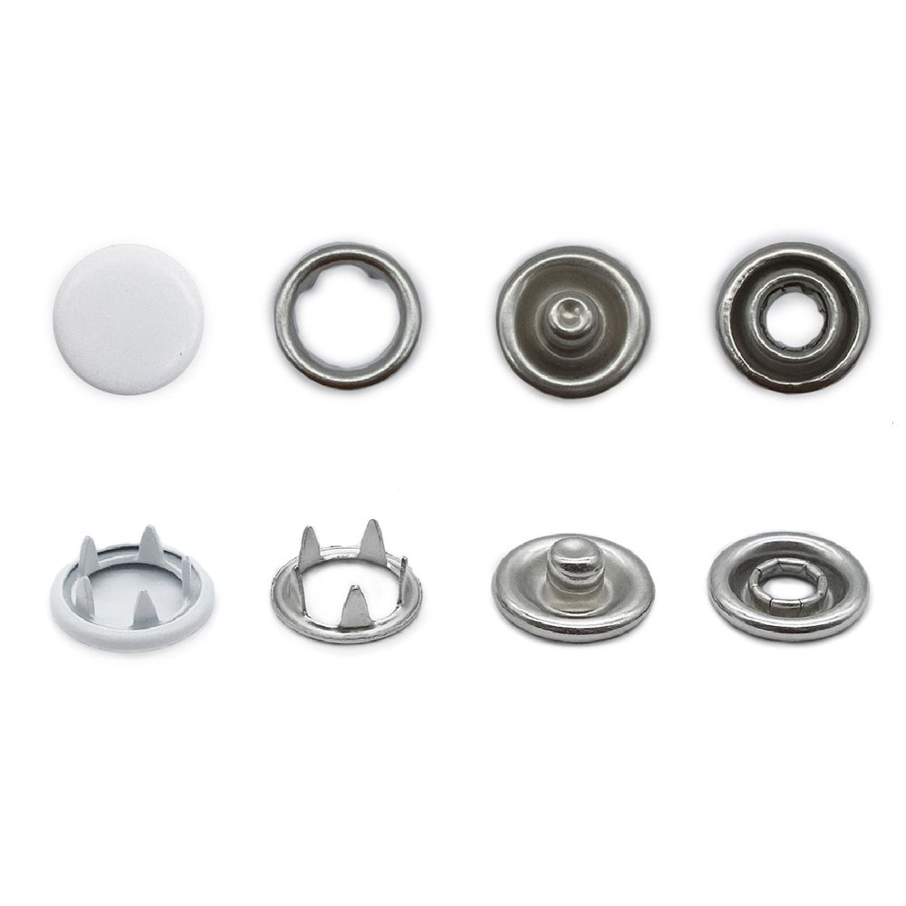 Кнопка рубашечная (джерси) закрытая ⌀7.8 мм, ≈144 шт, МЕТАЛЛ, эмаль, 101 белый матовый, NEW STAR