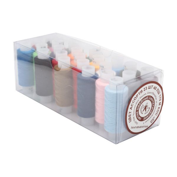 Швейные нитки (набор) 40ЛШ 170м, ассорти, 23 шт