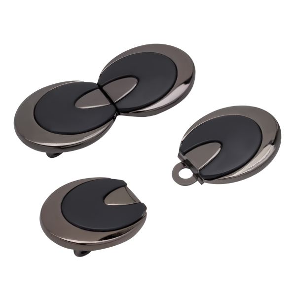 Крючки пришивные декоративные 44х18 мм, Black/P, MT-1822, 4 шт