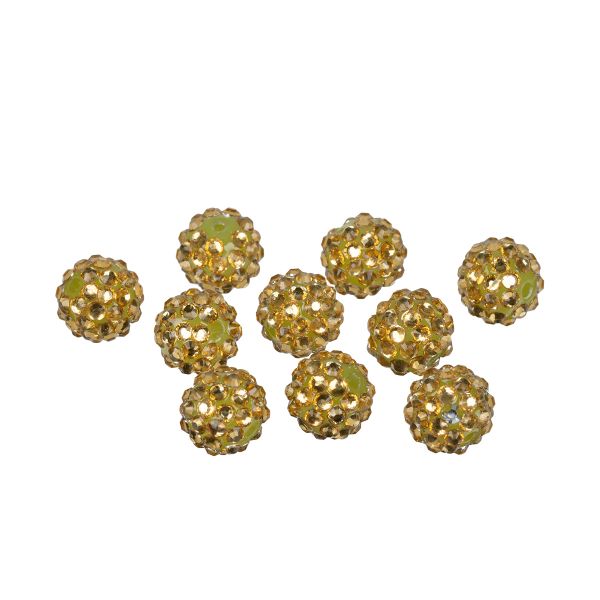 Бусины пластик ⌀14 мм, 10 шт, №04 золото, Zlatka BWR-14