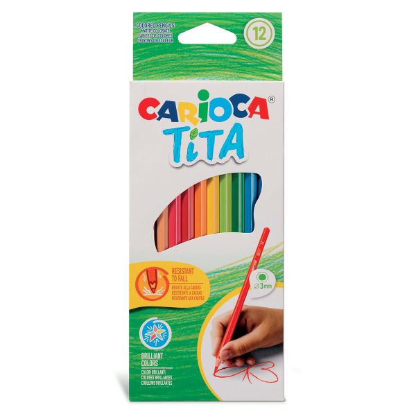 Карандаш цветной пластиковый заточенный 12 цв, Carioca 42793