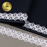 Кружево гипюр (плетёное) 44 мм, диз. 133, цв.4 белый, уп. 9 м, Kruzhevo