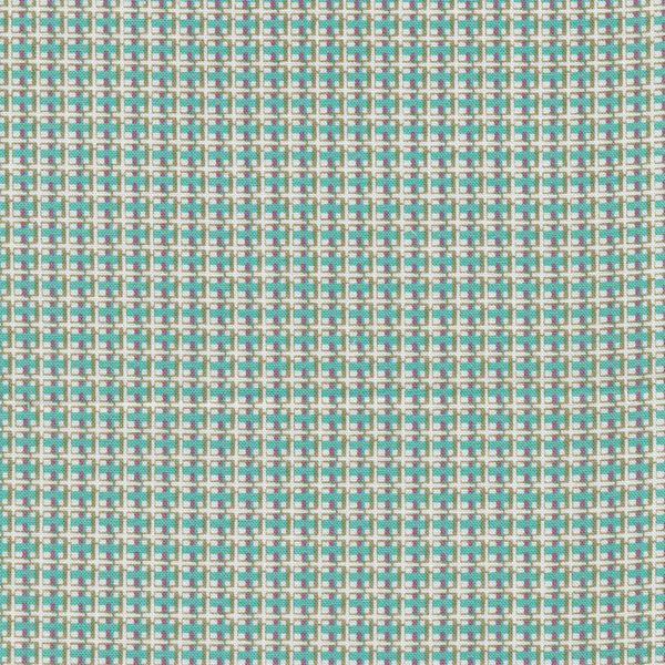 Ткань для пэчворка Peppy Бабушкин сундучок, рулон 112 см / 5 метров, БС-03 клетка бирюзовый/бл.зеленый, Peppy