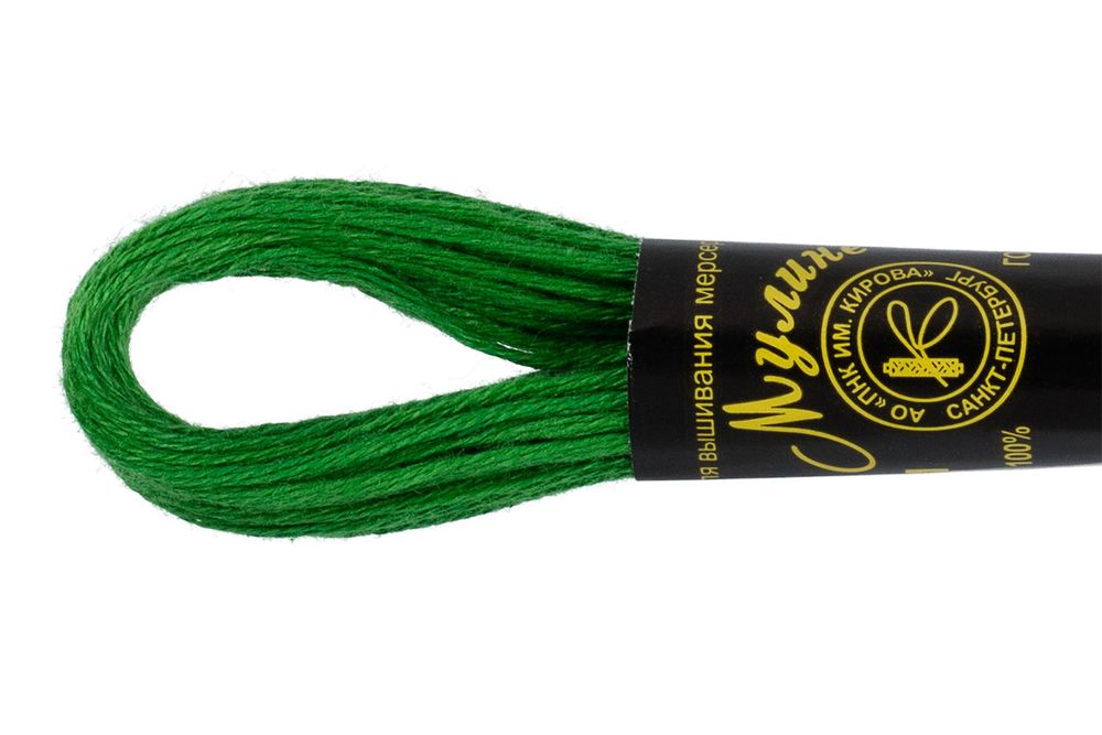 Мулине ПНК им.Кирова цв.3910(094) зеленый, Россия, 24 мотка по 8 метров